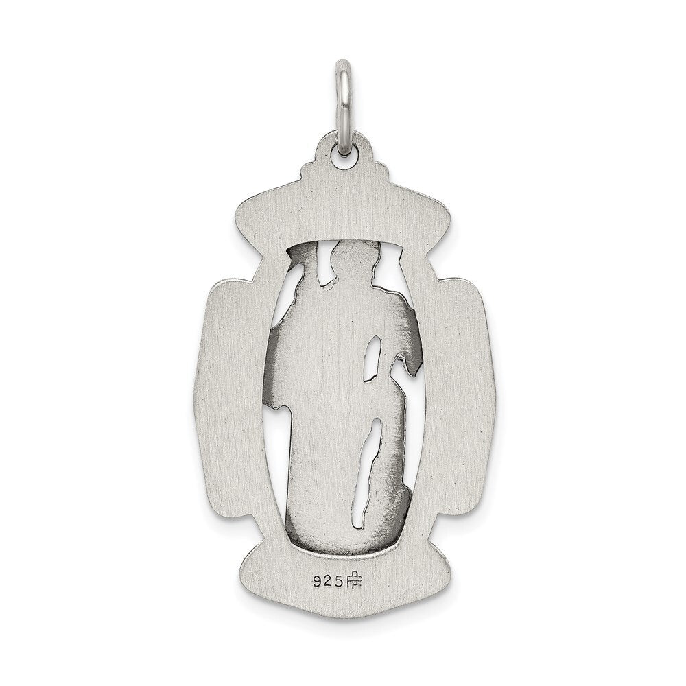 Sterling Silver Antiqued Saint Florian Medal Pendant