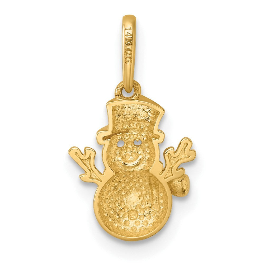 14k Yellow Gold Madi K Polished Snowman Childrens Charm / Pendant
