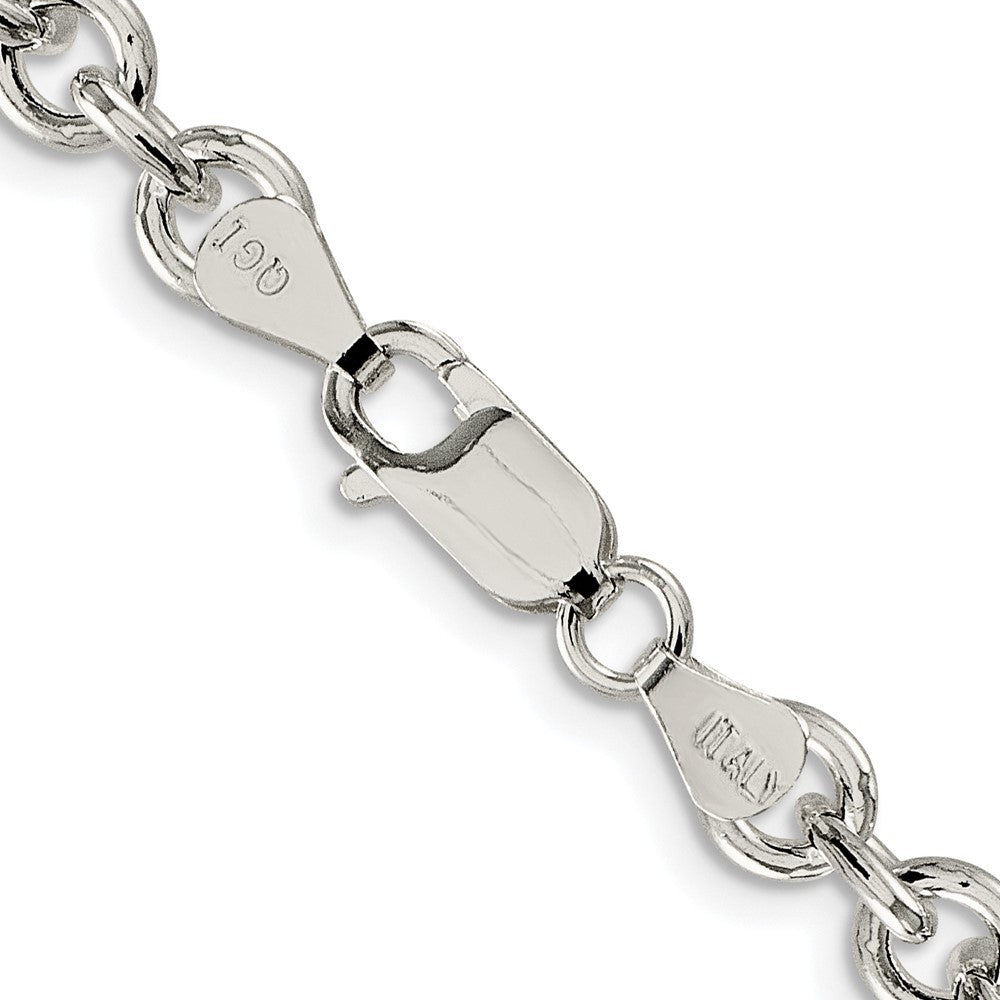 Sterling Silver Rhodium-plated 6.1mm Cable Chain Necklace