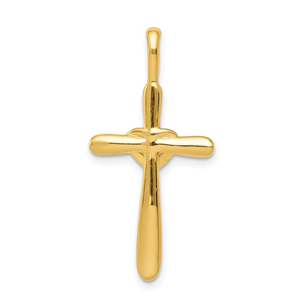14k Yellow Gold Diamond Cross w/Heart Pendant