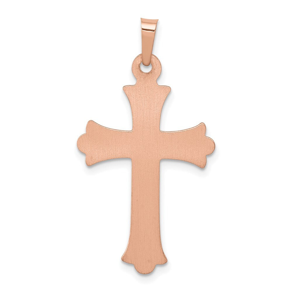 14k Two-tone Gold Budded Cross Pendant for Women