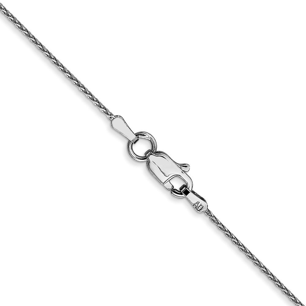 14K White Gold 24 inch .8mm Diamond-cut Parisian Wheat Chain Necklace