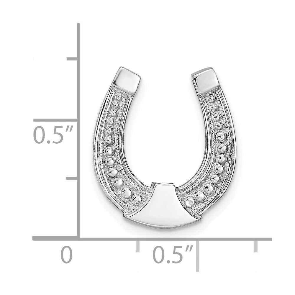 14k White Gold White Gold Horseshoe Chain Slide Charm Pendant for Women