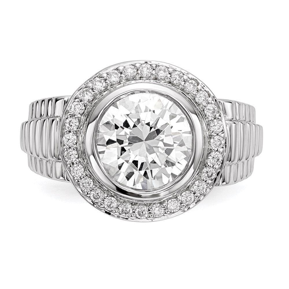 Sterling Silver Rhodium-plated Mens CZ Ring