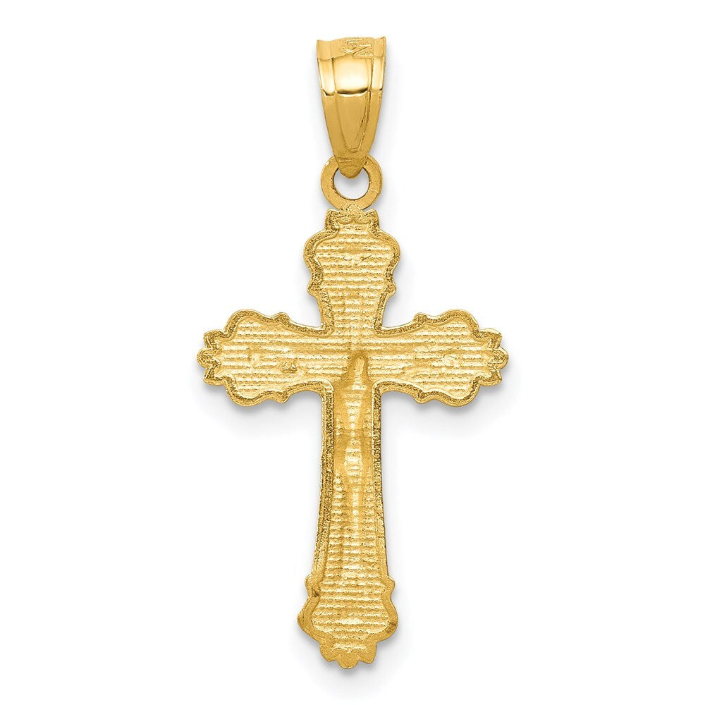 14k Yellow Gold Small Crucifix Charm Pendant for Women