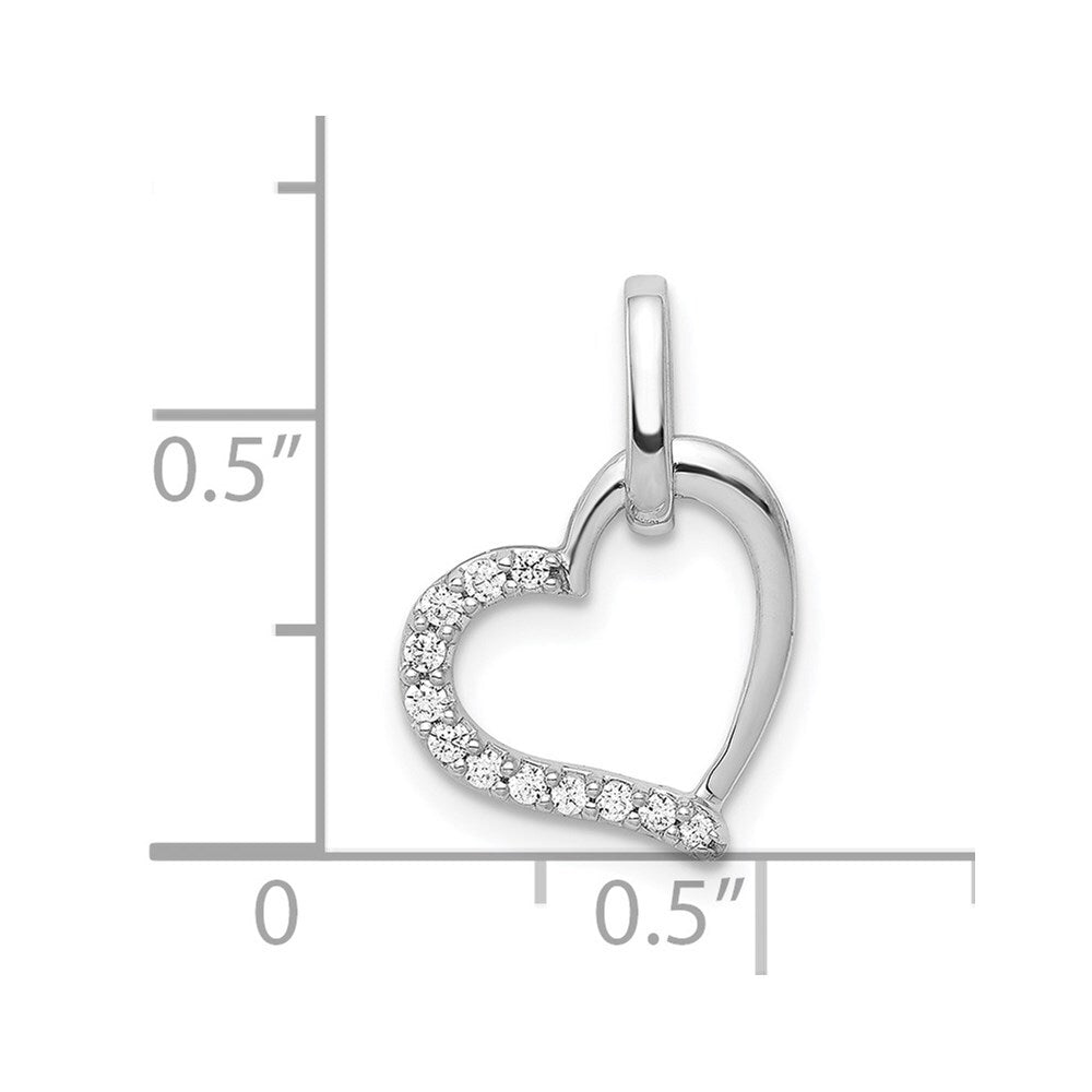 14k White Gold 1/15ct. Diamond Heart Pendant for Women