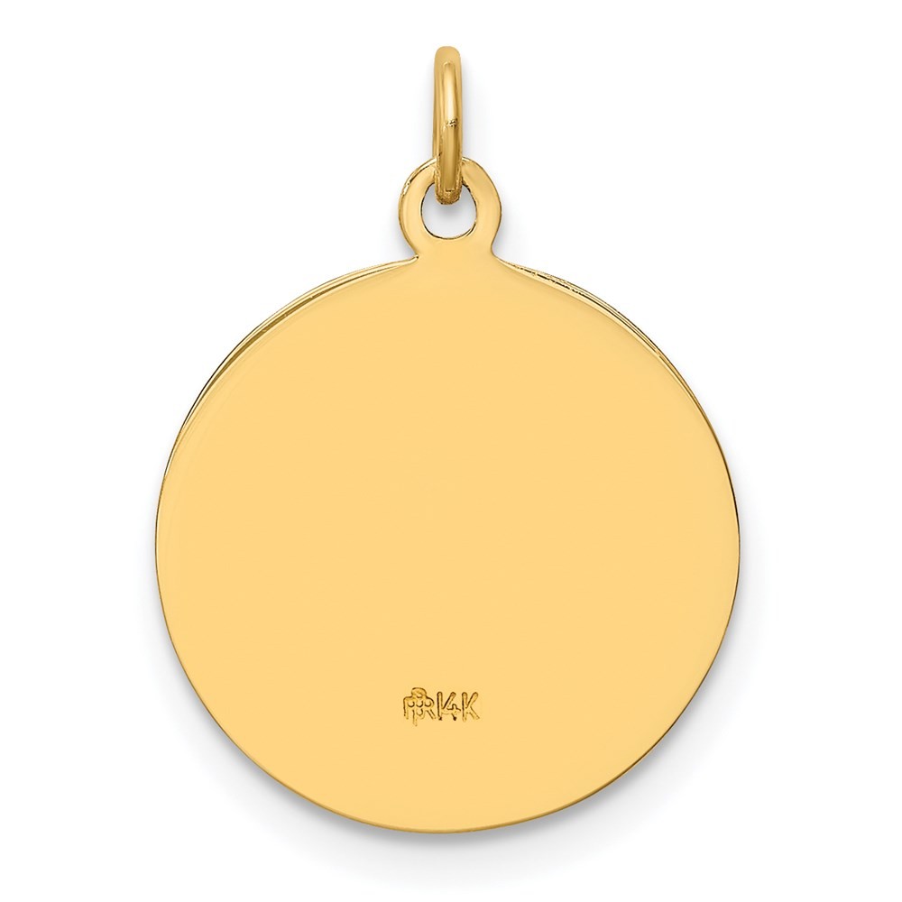 14k Yellow Gold Solid Polished/Satin Small Round St. Michael Medal