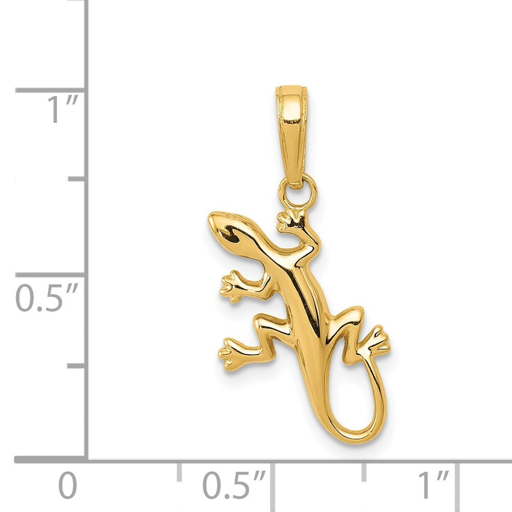 14k Yellow Gold Polished Gecko Pendant