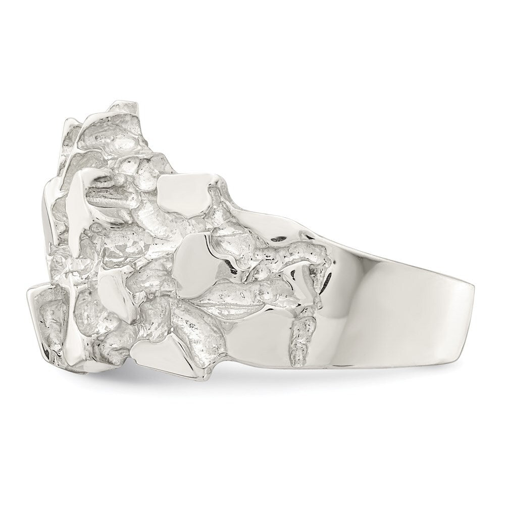 Sterling Silver Men's Nugget Ring Size 9