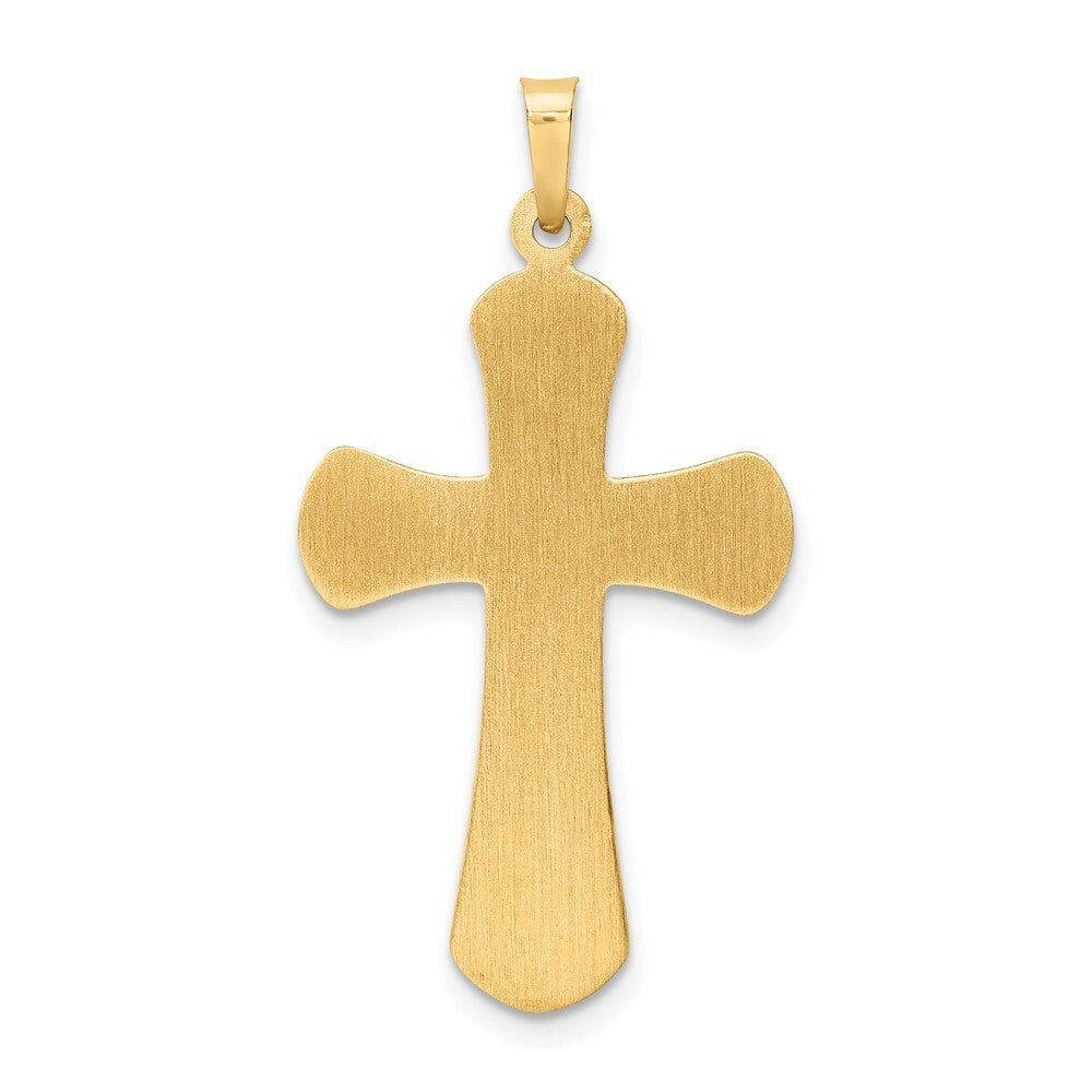 14k Two-tone Gold and White Rhodium Hollow INRI Crucifix Pendant