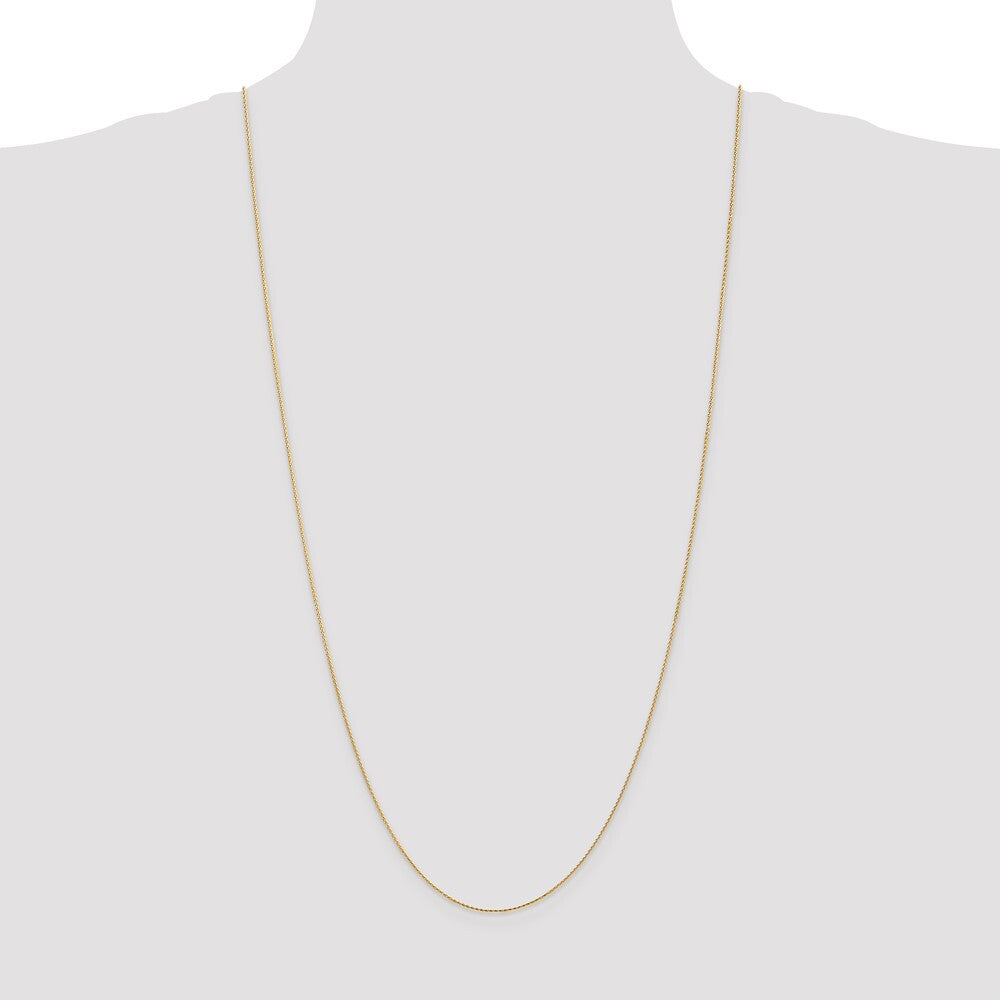 14k Yellow Gold 30 inch .8mm Diamond-cut Parisian Wheat with Lobster Clasp Chain