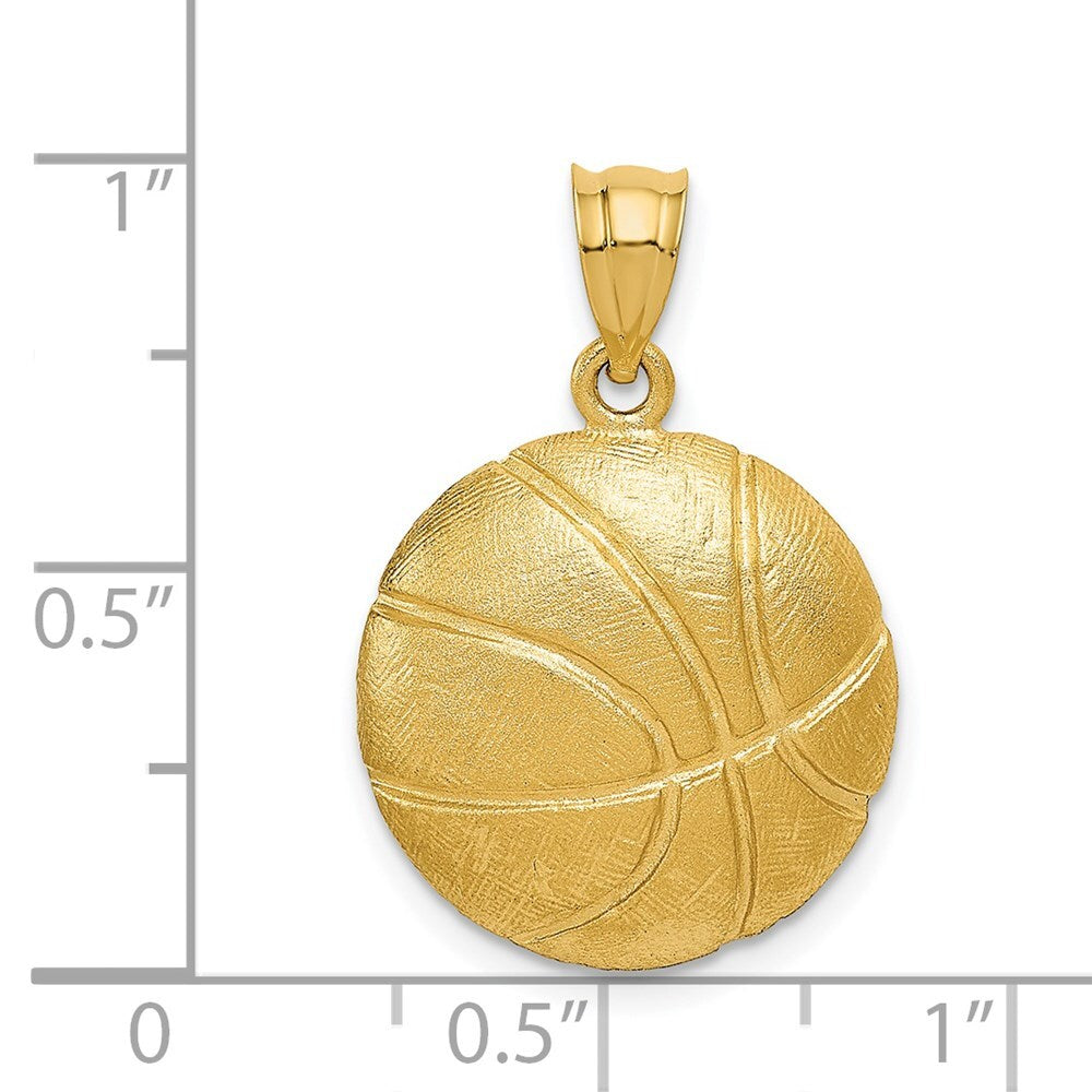 14k Yellow Gold Basketball Charm Pendant for Women