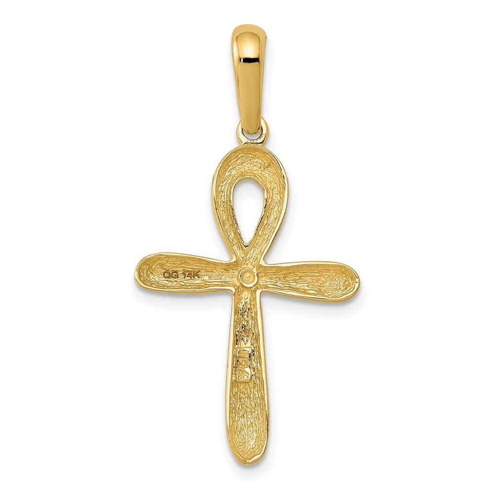 14k Yellow Gold Ankh Cross Pendant