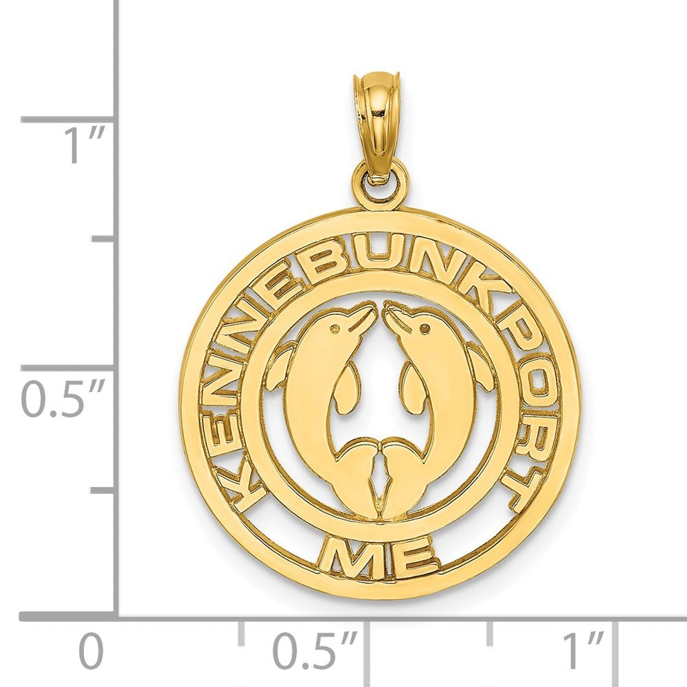 14k Yellow Gold KENNEBUNKPORT Dolphins Charm