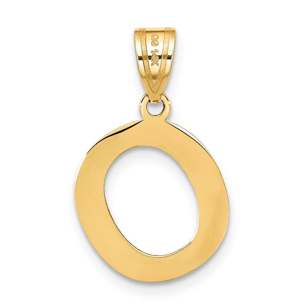 14k Yellow Gold Polished Bubble Letter O Initial Pendant