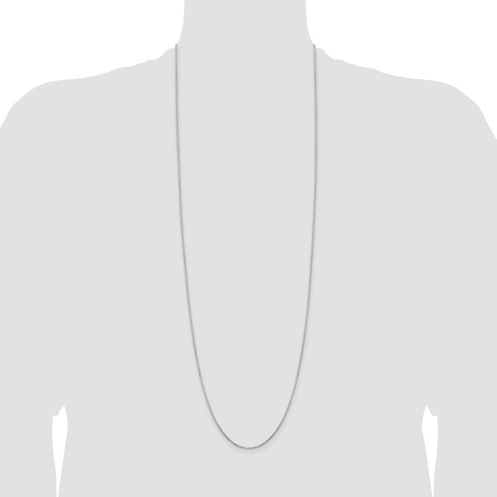 Sterling Silver 1.3mm Diamond-cut Round Box Chain