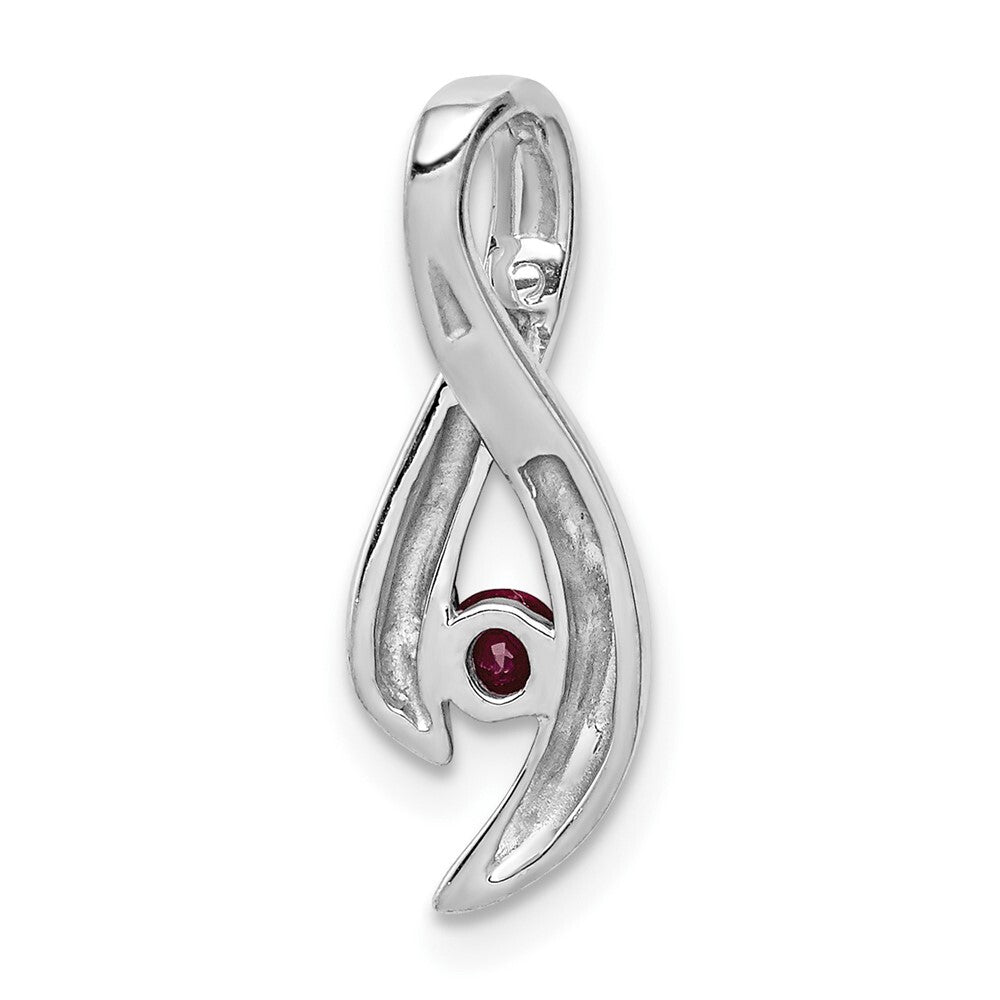 14k White Gold 3mm Ruby Pendant for Women