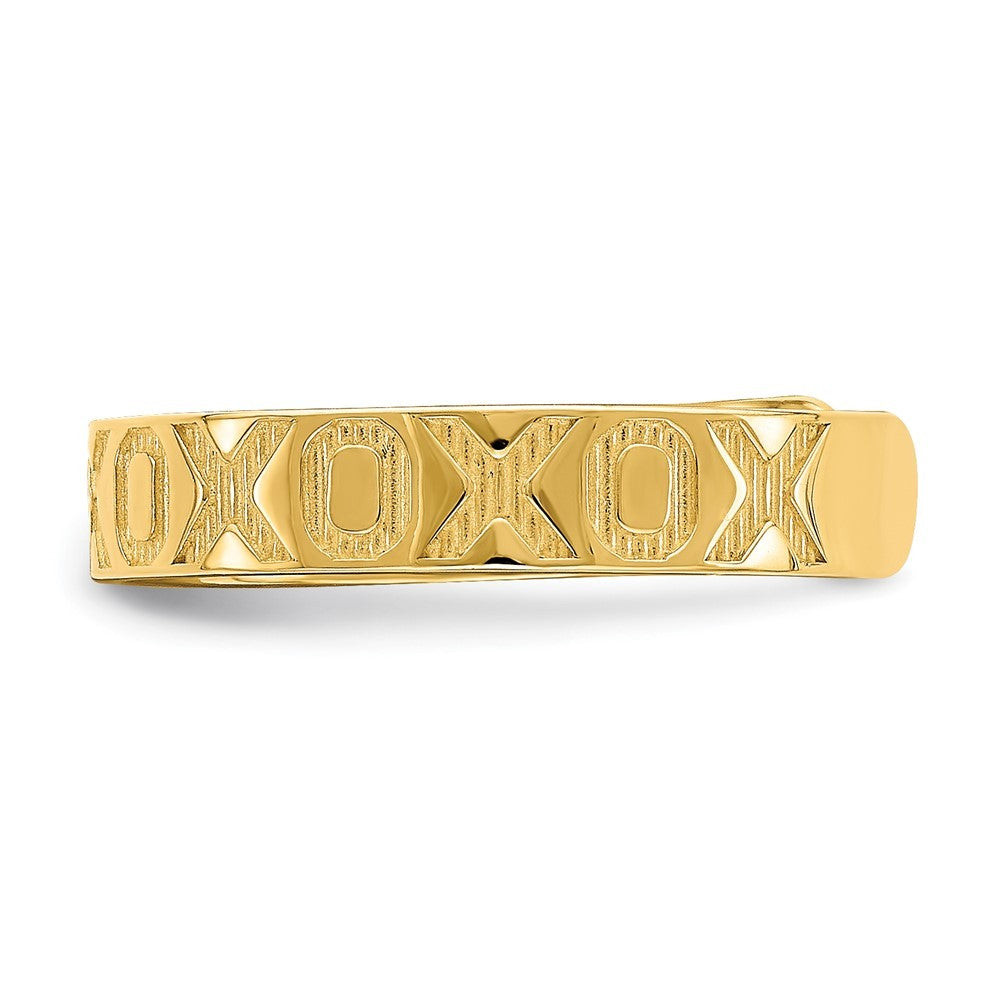 14k Yellow Gold X and O Pattern Toe Ring