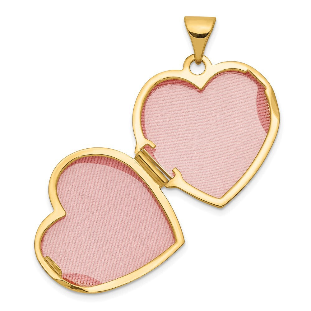 14k Two-tone Gold 18mm Butterfly Heart Locket Pendant for Women