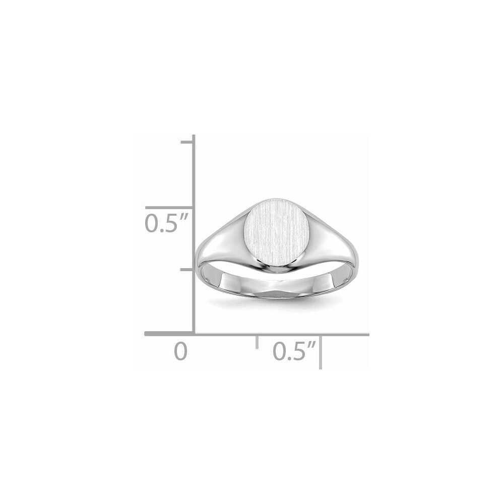 14k White Gold Childs Closed Back Signet Ring