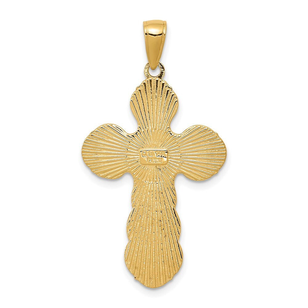 14k Yellow Gold Satin Crucifix Pendant