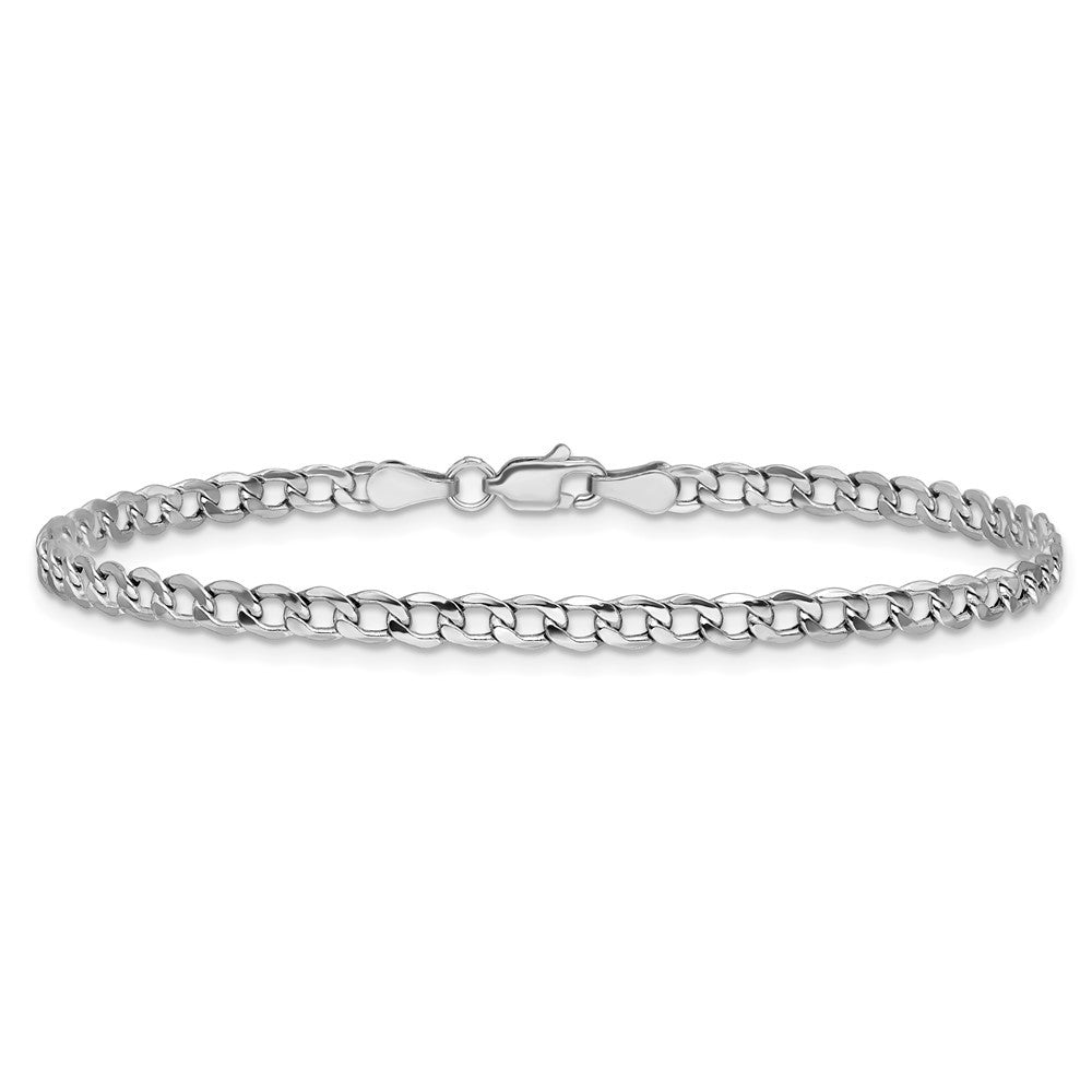 14k White Gold 4.3mm Semi-Solid Curb Chain