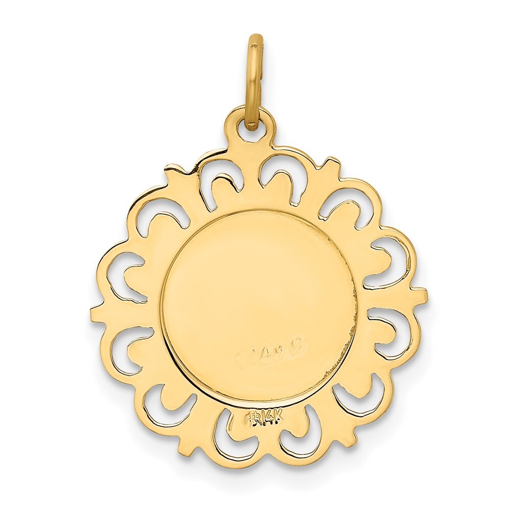 14k Yellow Gold Our Lady Of The Assumption Medal Pendant for Women