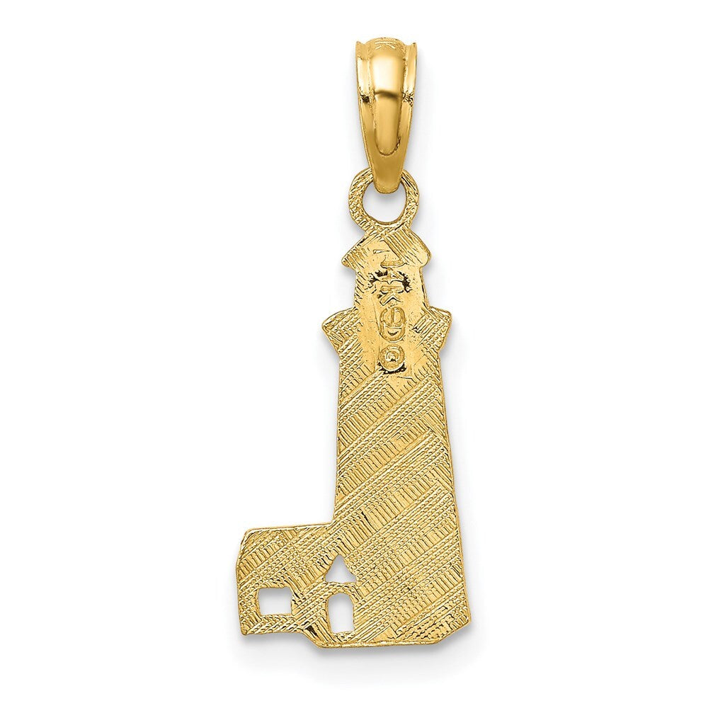 14k Yellow Gold Lighthouse Charm Pendant for Women