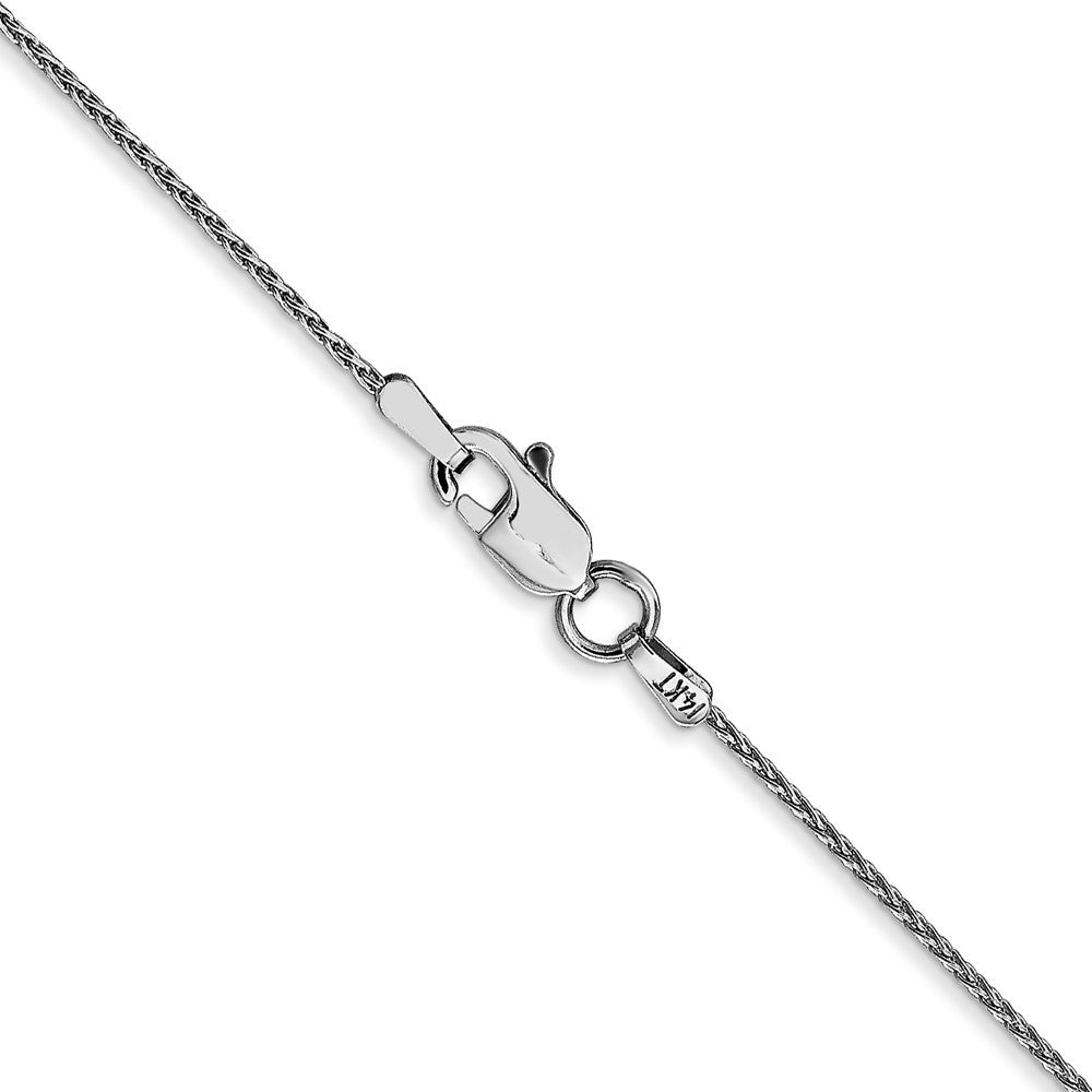 14K White Gold 24 inch 1mm Parisian Wheat Chain Necklace