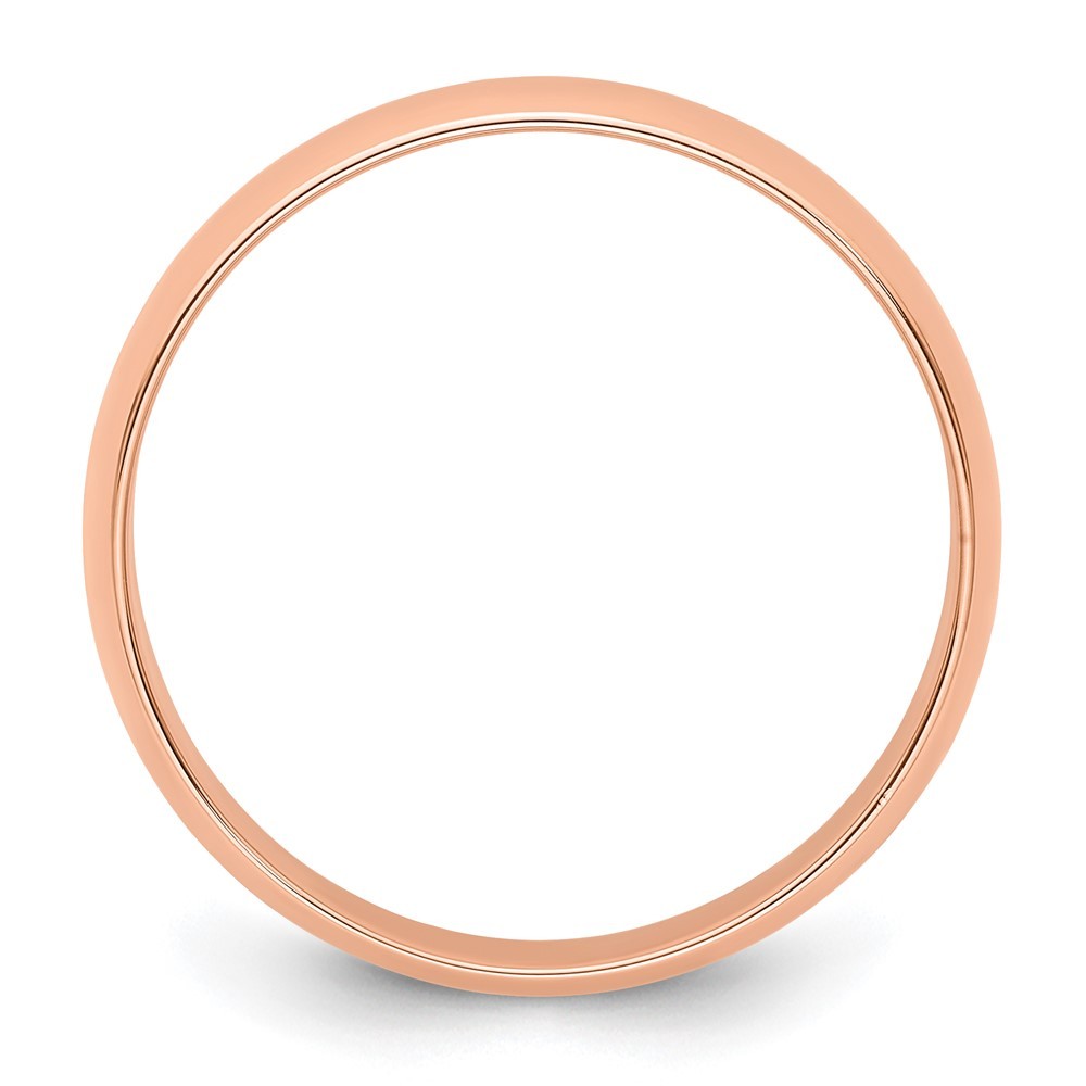 14k Rose Gold 5mm Lightweight Half Round Wedding Band Ring Size 6.5