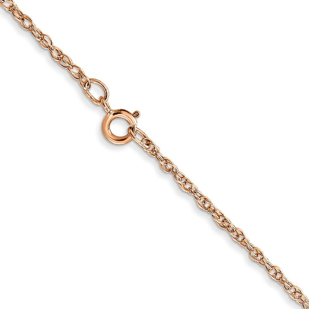 14K Rose Gold 16 inch Carded 1.15mm Cable Rope Chain Necklace