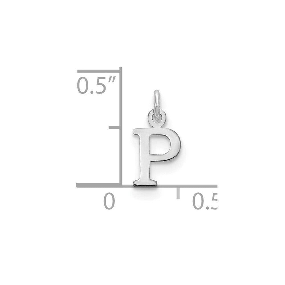 14k White Gold Cutout Letter P Initial Pendant for Women