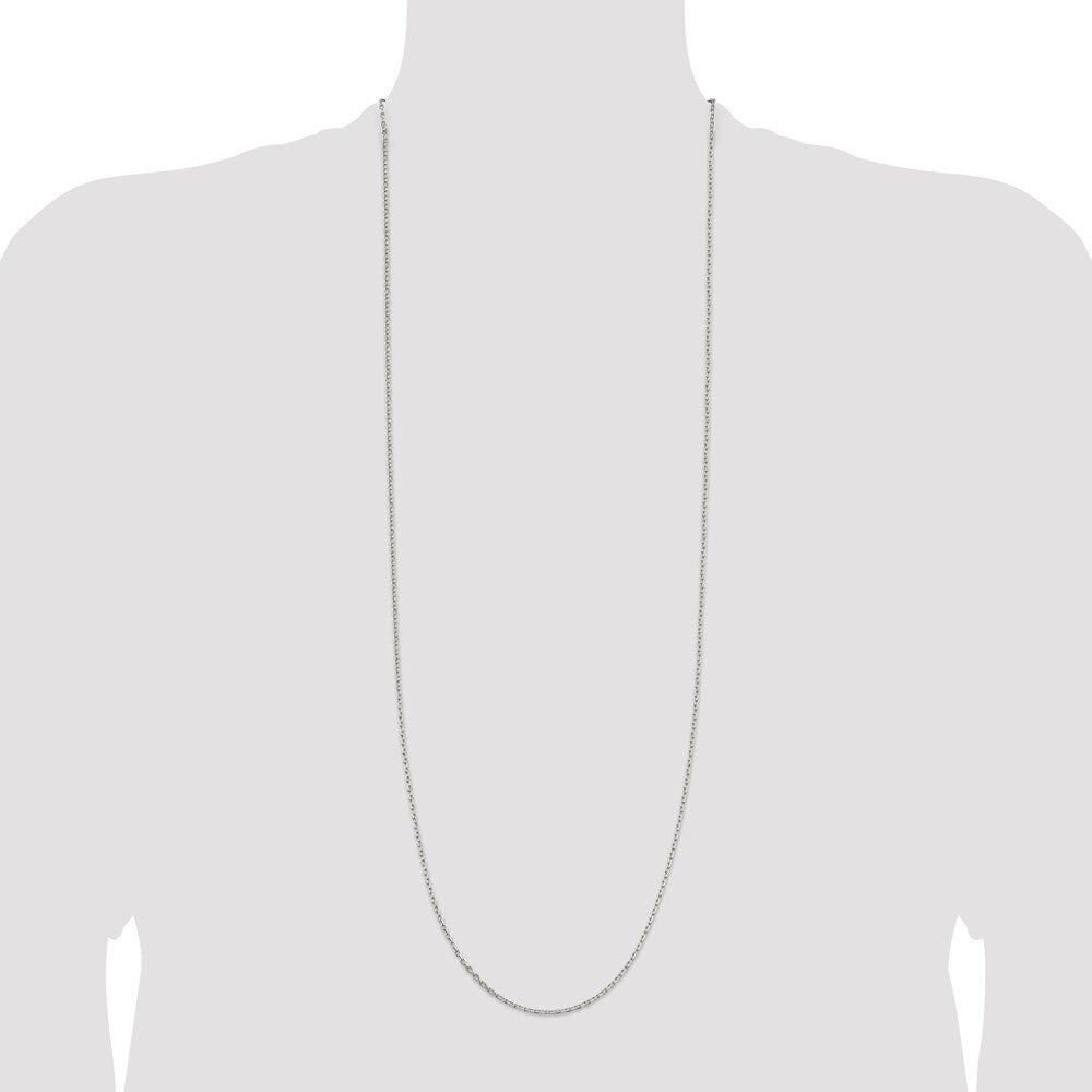 Sterling Silver 2mm Beveled Oval Cable Chain Holiday Gift for Women