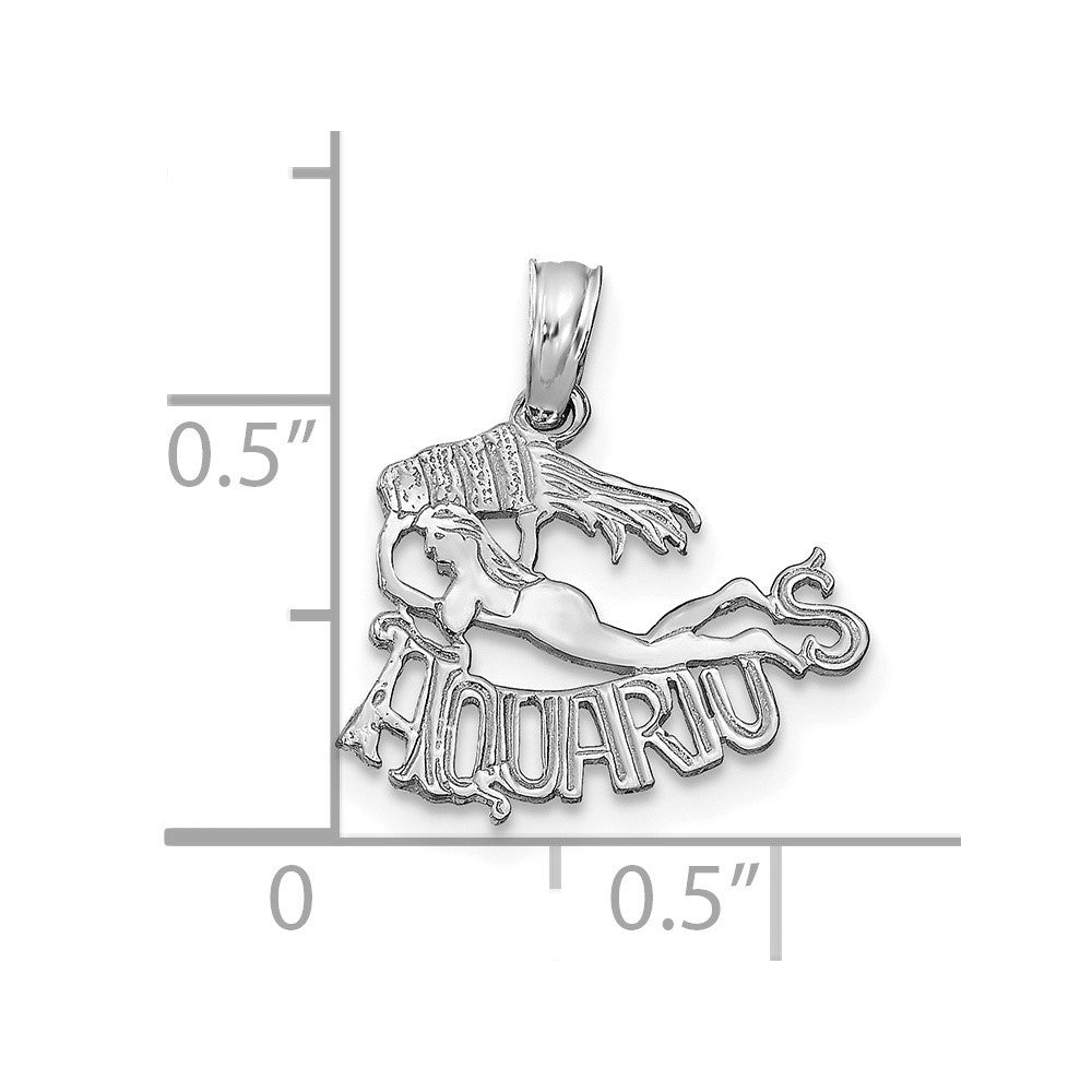 14k White Gold AQUARIUS Zodiac Charm