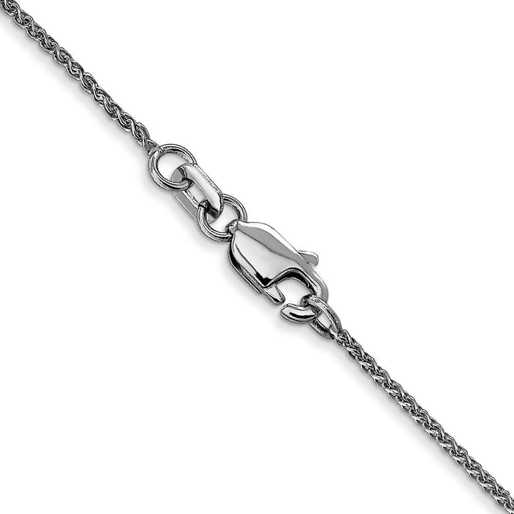 14K White Gold 24 inch 1.05mm Diamond-cut Spiga Chain Necklace