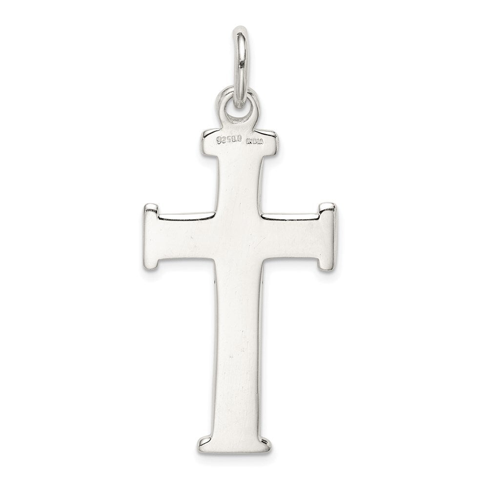 Sterling Silver Diamond -Cut Cross Pendant Holiday Gift for Women