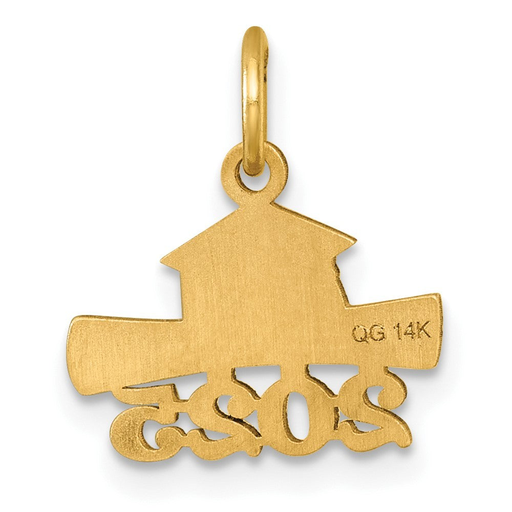 14k Yellow Gold 2025 Graduation Cap and Diploma Charm