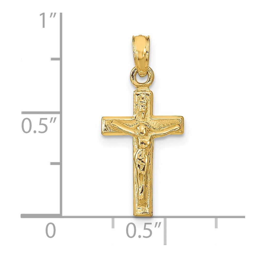 14k Yellow Gold Crucifix Pendant for Women