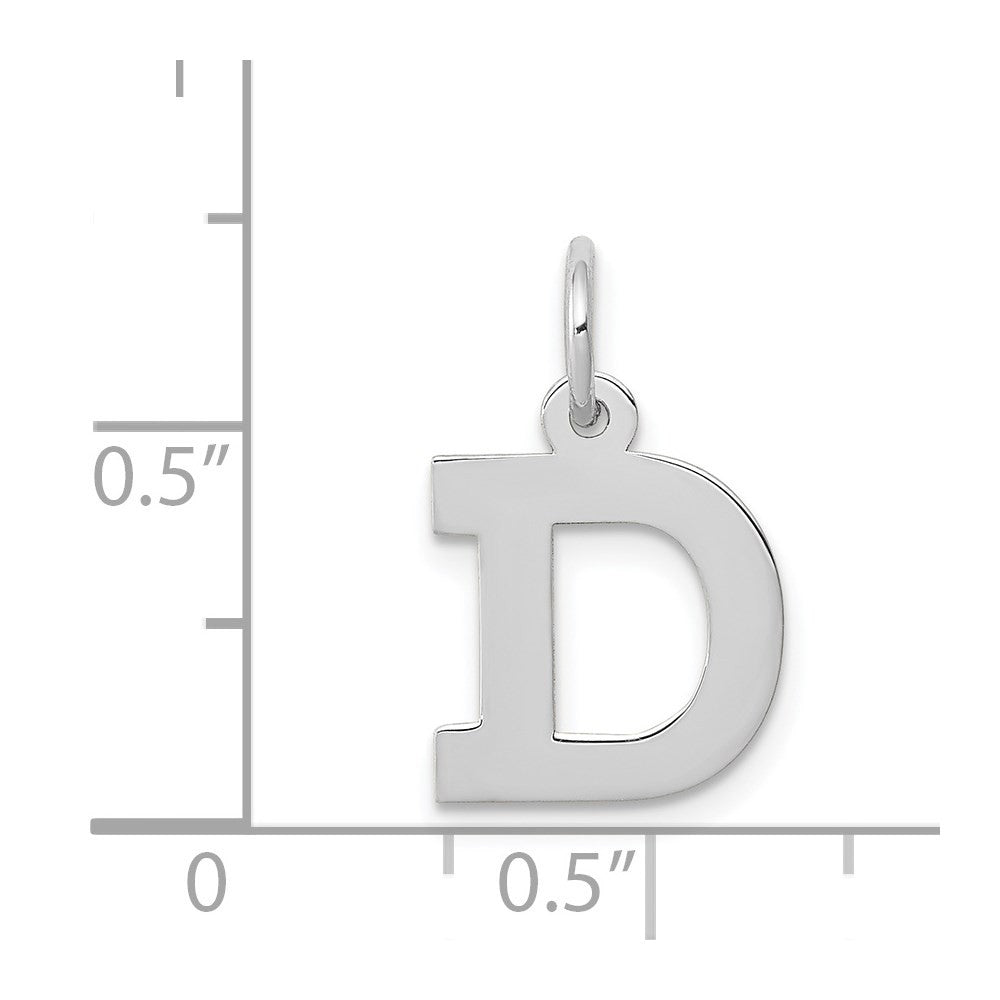 14K White Small Block Letter D Initial Charm