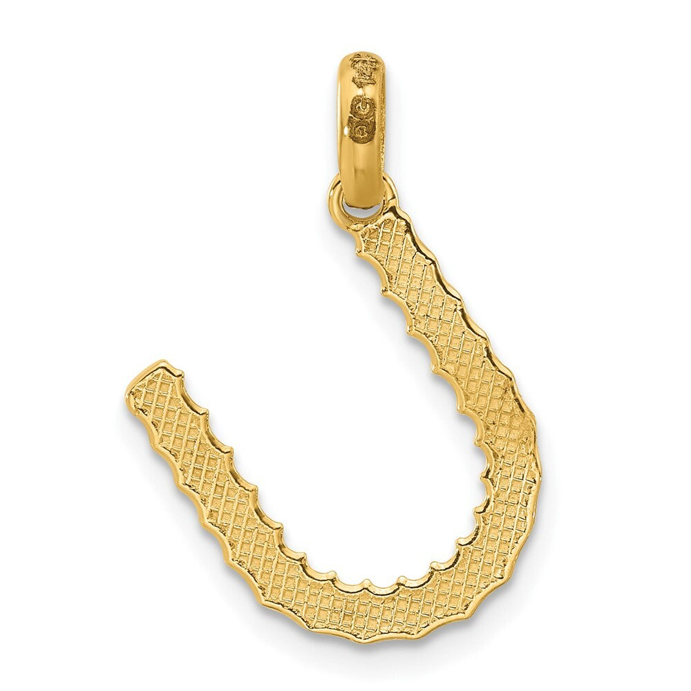 14k Yellow Gold Fancy Twist Letter U Pendant for Women