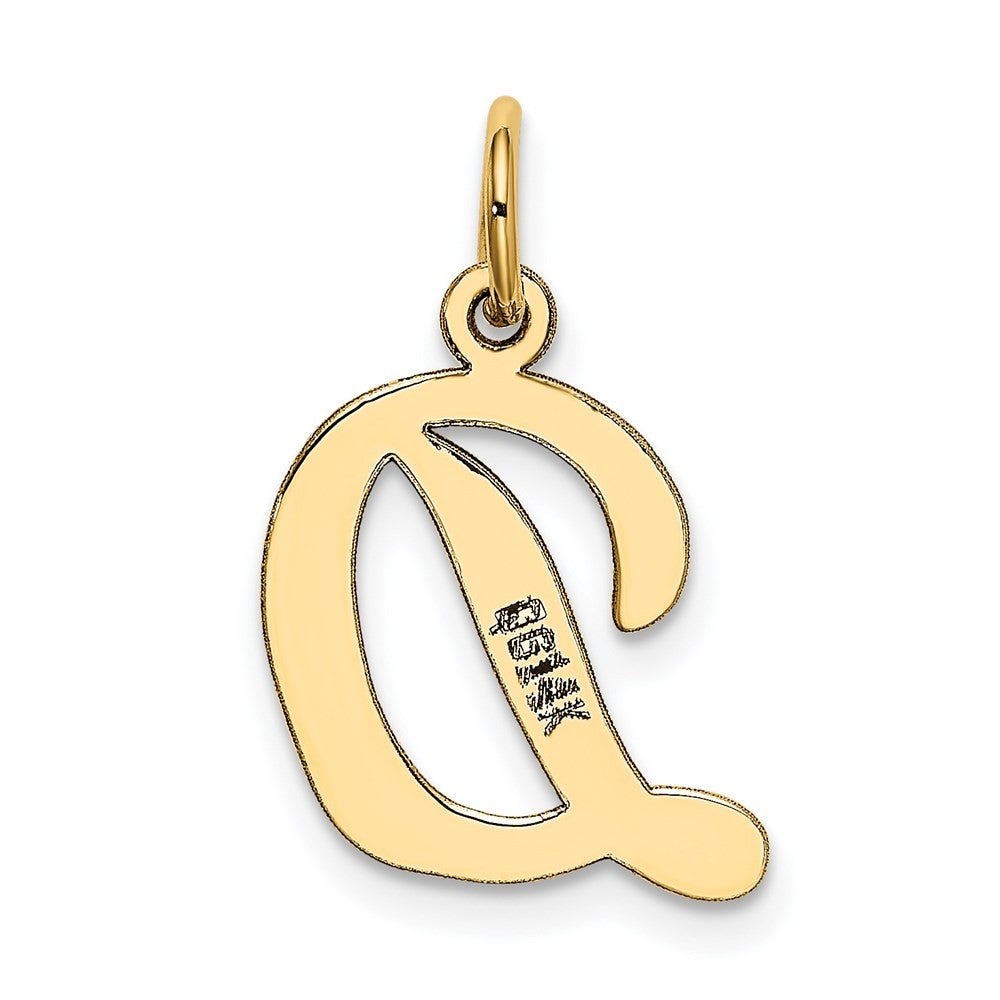 14k Yellow Gold Medium Script Letter D Initial Charm
