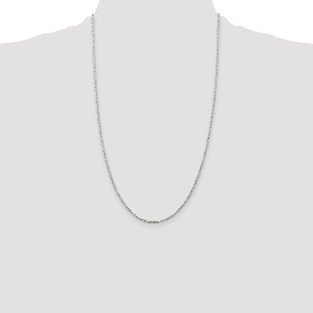 Sterling Silver Rhodium-plated 1.95mm Cable Chain