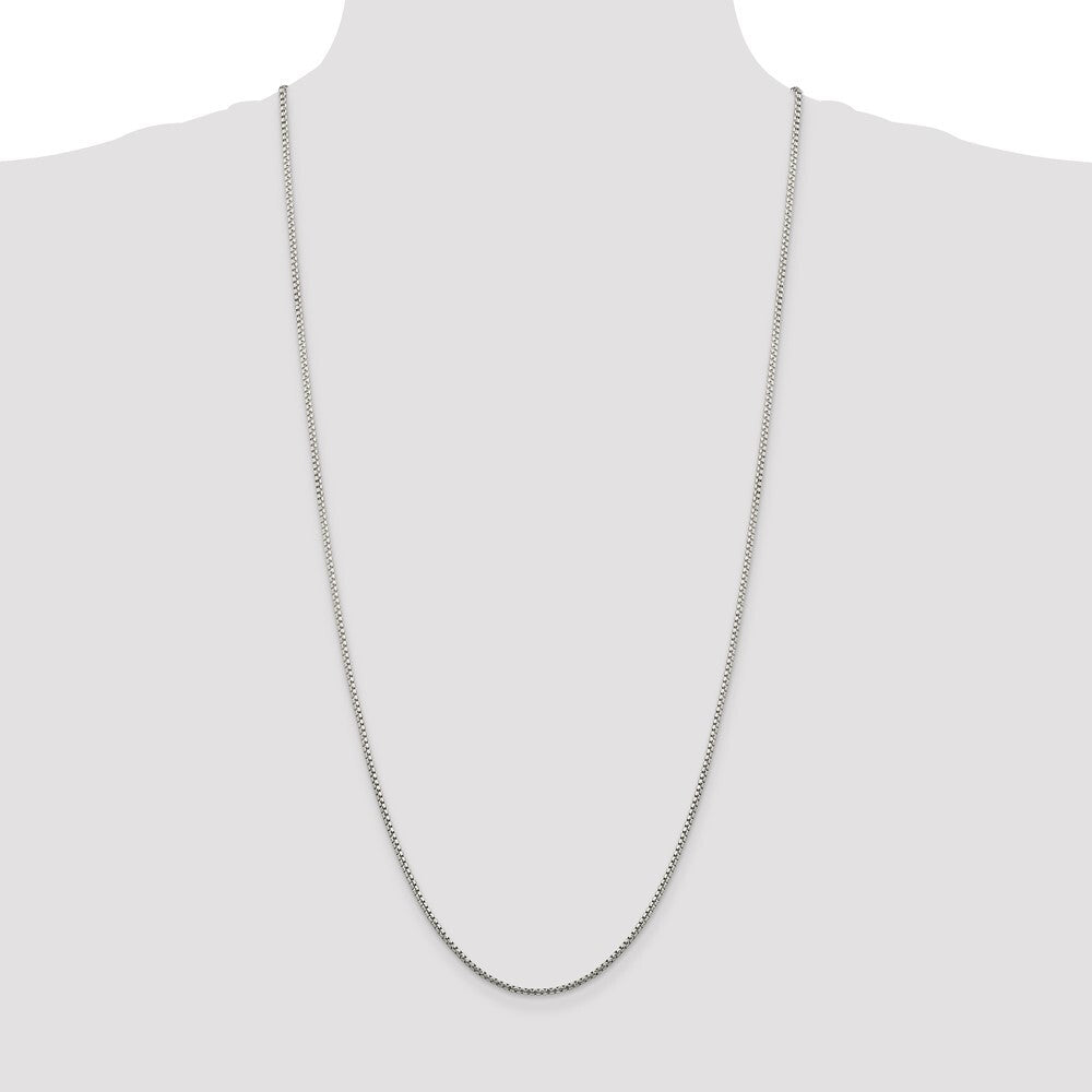Sterling Silver 1.75mm Diamond-cut Round Box Chain