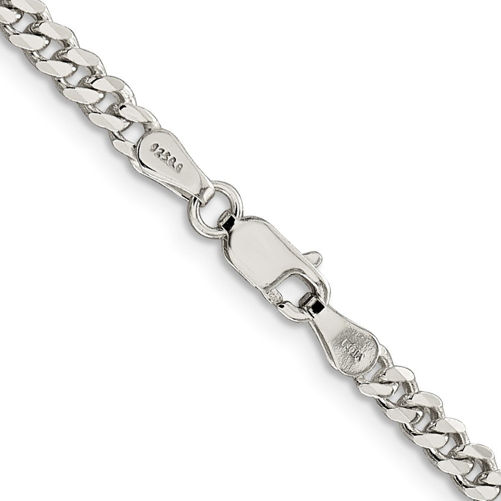 Sterling Silver Rhodium-plated 3.5mm Curb Chain Necklace