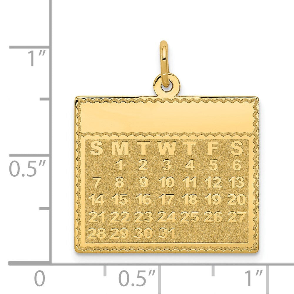 14k Yellow Gold Monday the First Day Calendar Pendant
