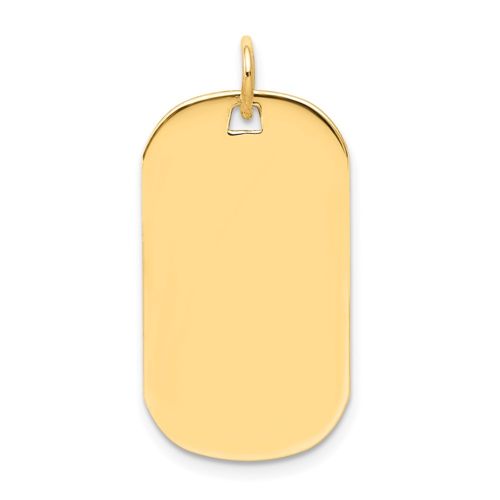 14k Yellow Gold Plain .018 Gauge Engraveable Dog Tag Disc Charm