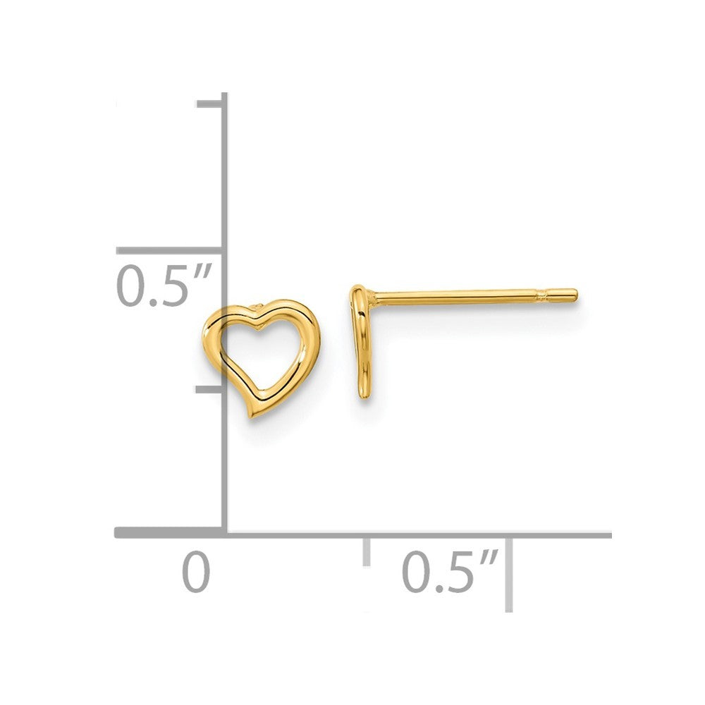 14k Yellow Gold Madi K Heart Post Earrings