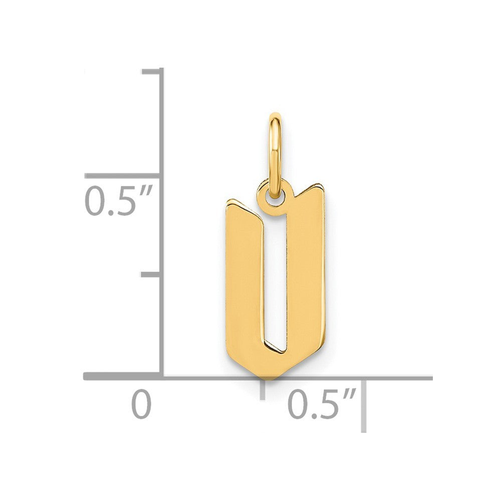 14k Yellow Gold Letter V Initial Pendant