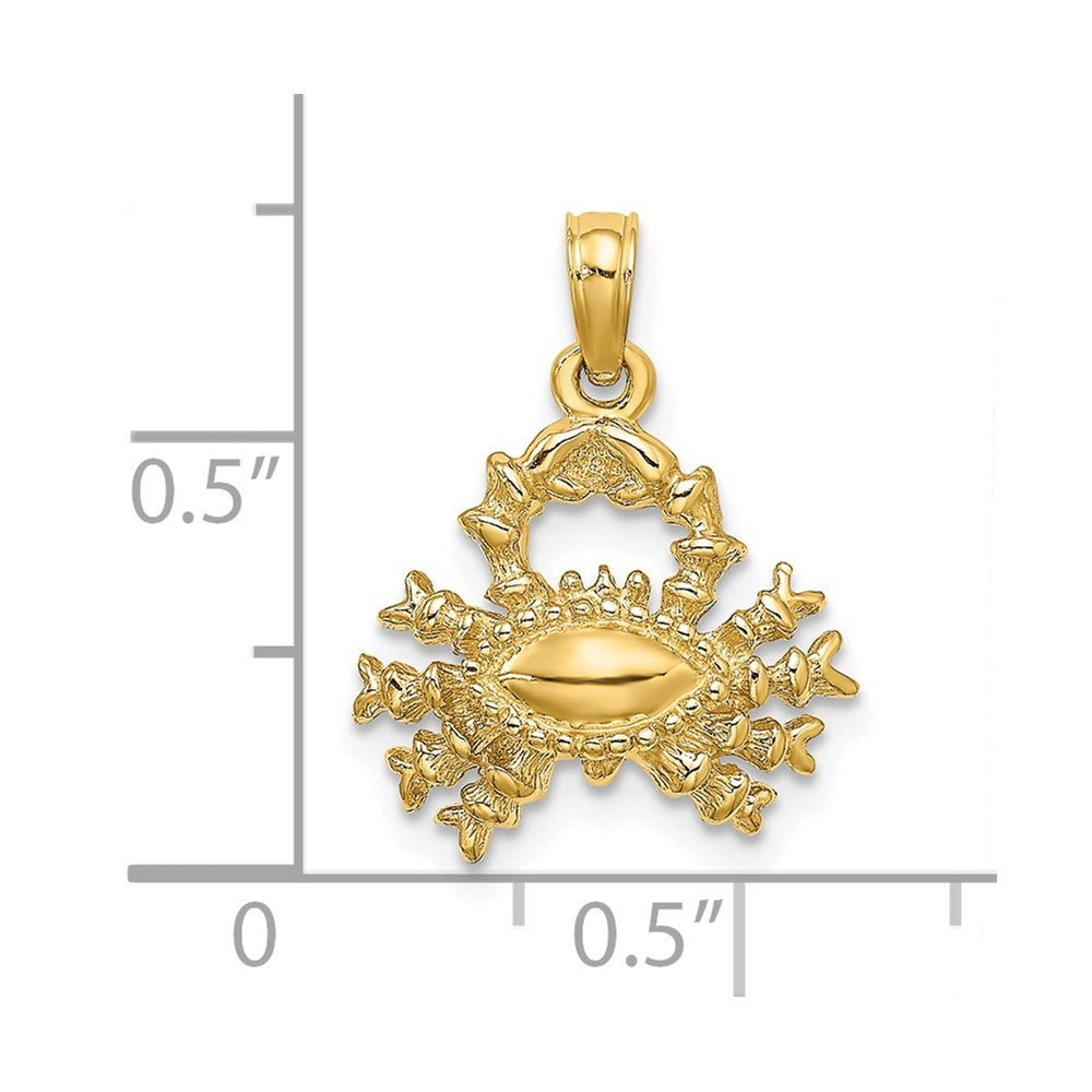 14k Yellow Gold 3-D Cancer Zodiac Charm