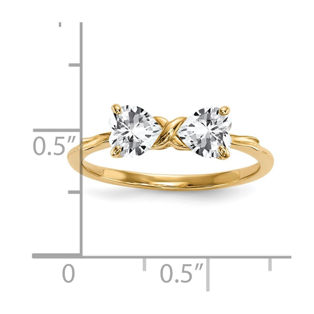 14K Yellow Gold Gold Polished White Topaz Bow Ring